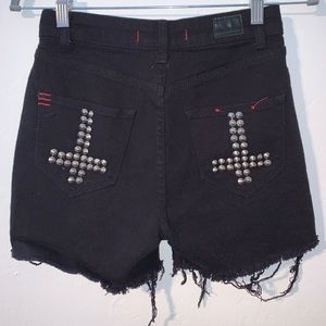 Urban outfitters Black studded high rise short